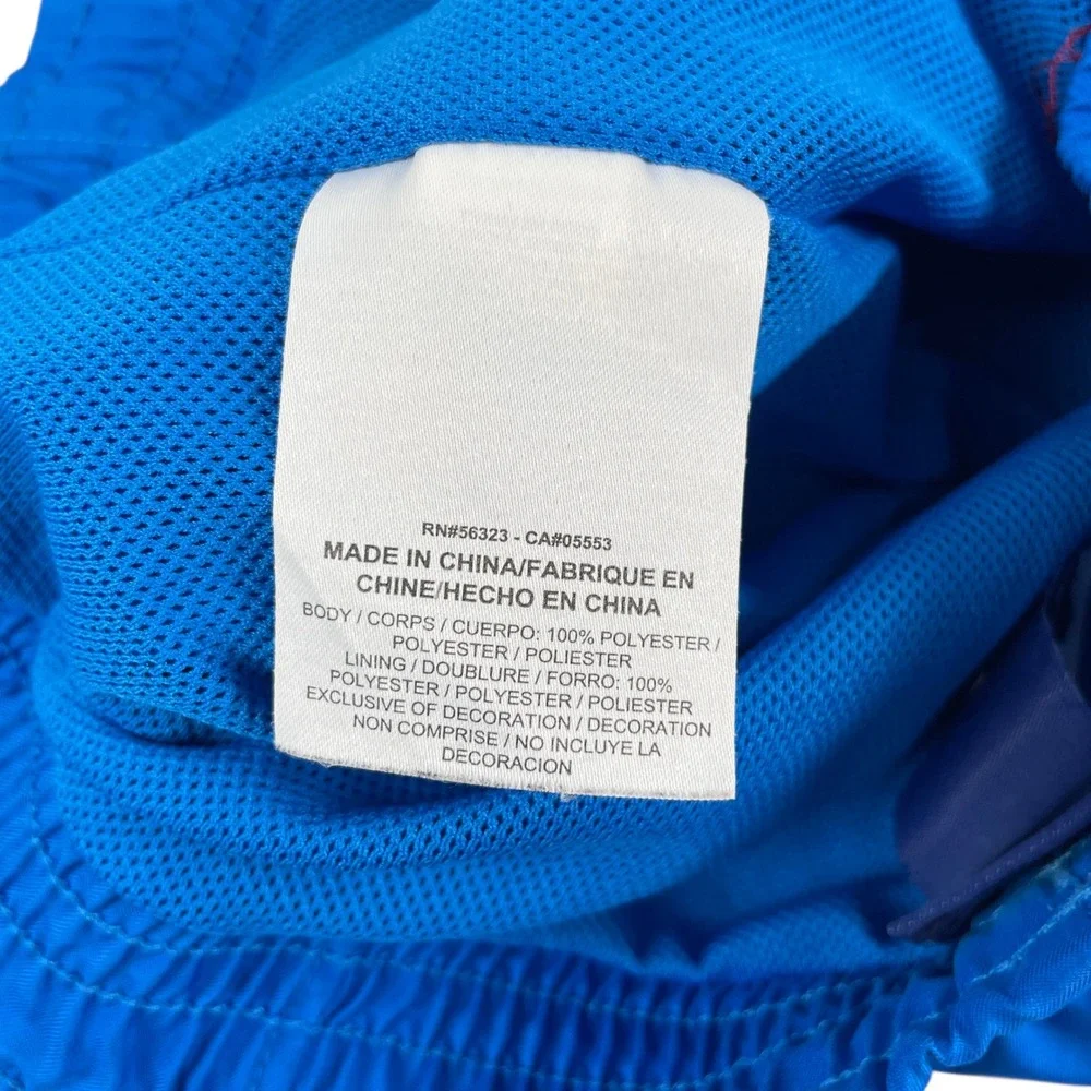 Nike Swim Trunks Mens M Blue Swoosh Brasil Logo Elastic Waist Drawstring Pockets